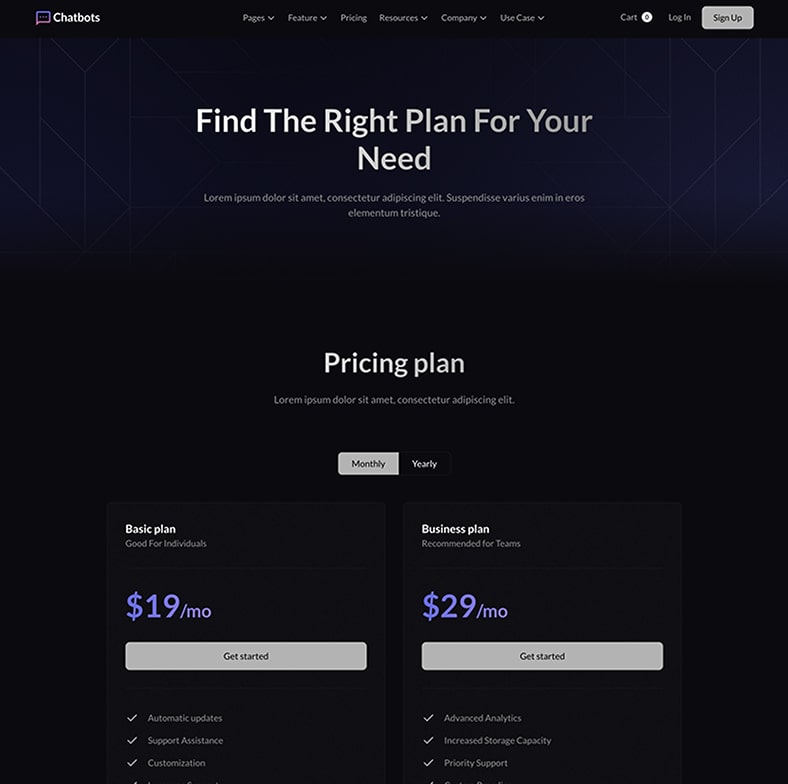 Ai Chatbot Saas Website Template